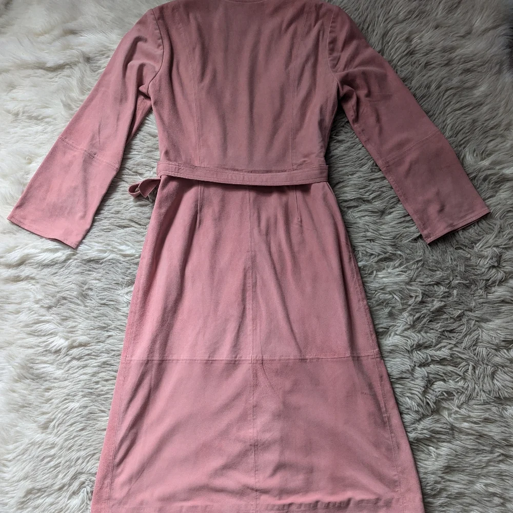 EUC J. Crew Collection Soft Genuine Suede Wrap Dress in Pink